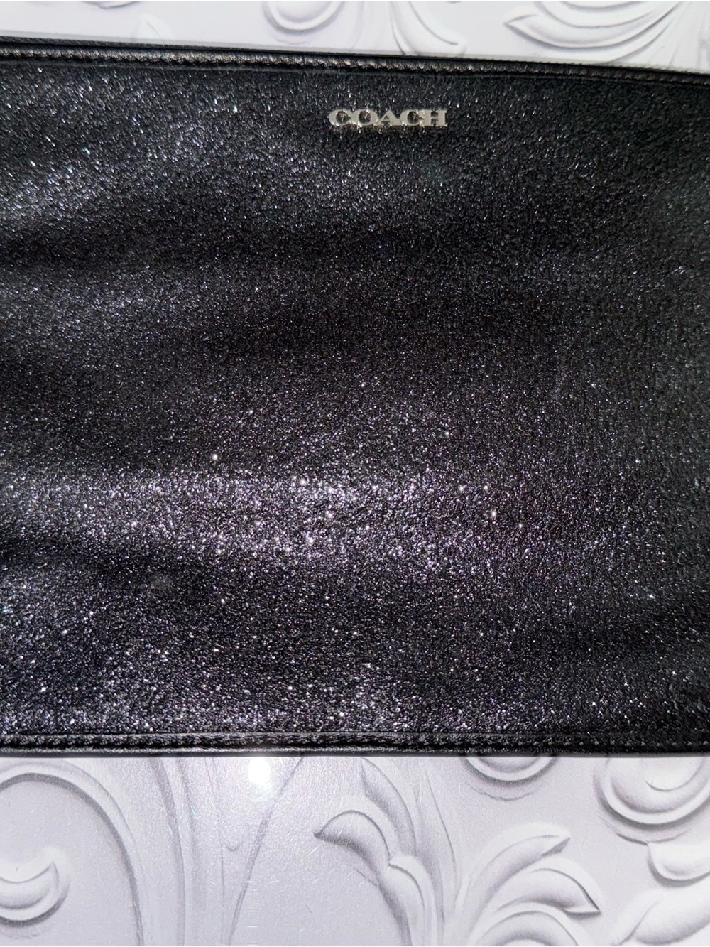 Coach Legacy Flap Black Glitter Clutch